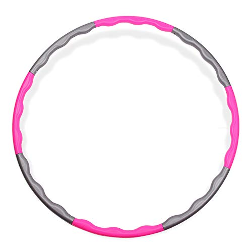 Luopei Hula Fitness Hoop, Plastic Material,8 Sections,320g in Weight,Lightweight Durable Removable Section Massage Hula Ring,Self-weighting Fitness Hoop for Teenager and Adults Exercise