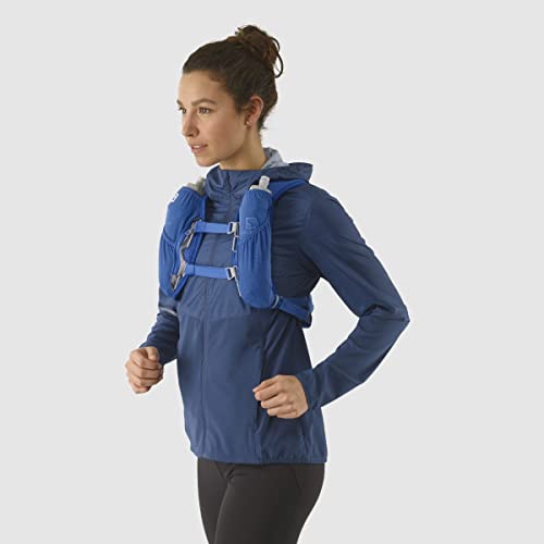 Salomon Agile 2 Set Unisex Running Vest with Flask Included, Essential capacity, Reflective detailing, Comfort in motion, Nebulas Blue