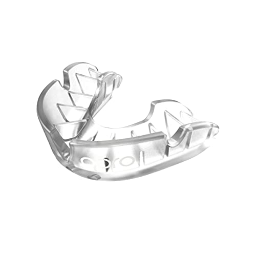 New OPRO Silver Level Adult and Youth Clear Sports Mouthguard, Gum Shield Featuring Revolutionary Fitting Technology for Hockey, Lacrosse, Rugby, MMA, Boxing, Contact and Combat Sports (Clear, Youth)