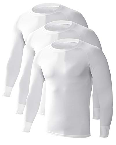 LNJLVI Men's Compression Shirts Base Layer Running Longs Leeve Tops(White,S) - Gym Store | Gym Equipment | Home Gym Equipment | Gym Clothing