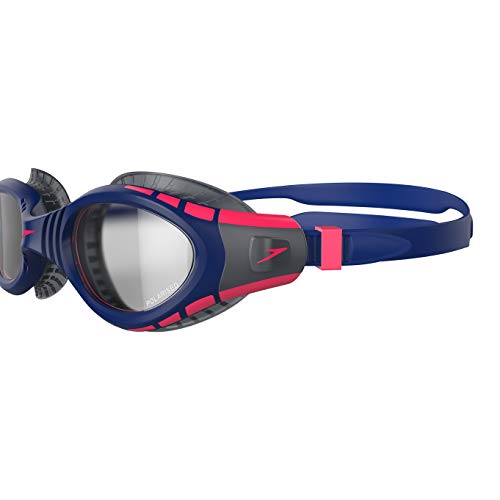 Speedo Unisex's Futura Biofuse Flexiseal Triathlon Goggle Swimming, Navy/Phoenix Red/Charcoal, One Size