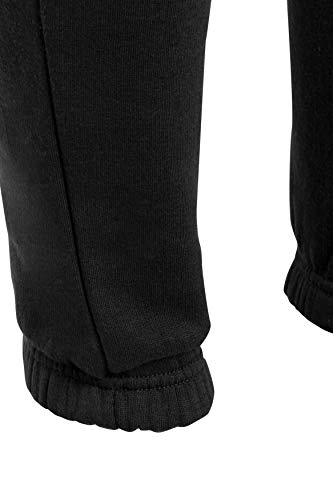 IMPORIO 11 Men's Elasticated Jogging Bottom Joggers Sweat Pants Gym Workout Cuffed Ankle Fleece Casual Track Jogging Bottom UK Size S-XL (Black, XXX-Large)
