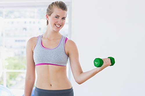 Neoprene Dumbbell Weights (Sold as One Pair) - 0.5kg, 1kg, 2kg, 3kg, 4kg, 5kg - Perfect Hand Weights for Strength Building, Muscle Toning, Home Gym and Rehabilitation. (Green - 4kg x 2)