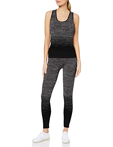 FM London Women's Vest Top And Leggings Sportswear Set, Black, 8-14