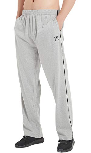 MoFiz Mens Gym Joggers Trousers Jogging Tracksuit Bottoms Athletic Running Sweat Pants with Pockets Grey Size M