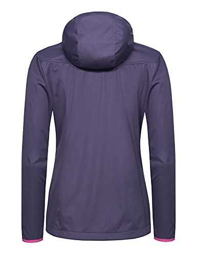 Little Donkey Andy Women's Lightweight Hooded Softshell Jacket for Running Travel Hiking, Windproof, Water Repellent Purple Size M