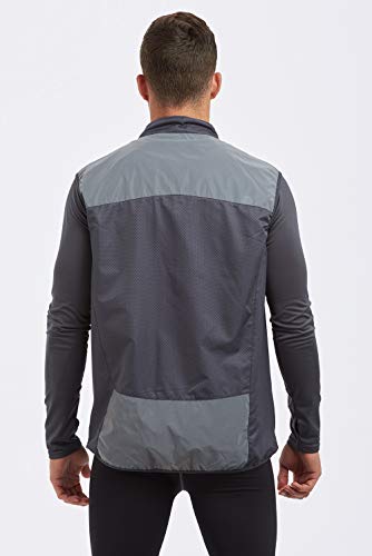 Time To Run Men's 2019 High Visibility Reflective Spirit Lightweight Running Gilet Large Charcoal/Silver