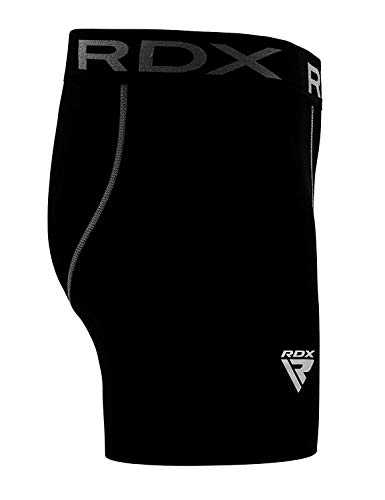RDX MMA Thermal Compression Shorts Boxing Tights Training Base Layer Fitness Running Cycling Gym Exercise Workout S Black