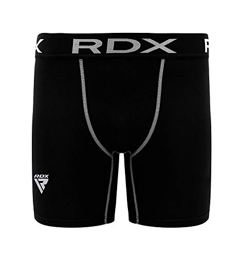 RDX MMA Thermal Compression Shorts Boxing Tights Training Base Layer Fitness Running Cycling Gym Exercise Workout S Black