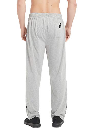 MoFiz Mens Gym Joggers Trousers Jogging Tracksuit Bottoms Athletic Running Sweat Pants with Pockets Grey Size M