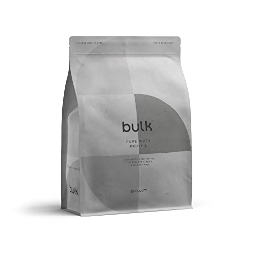 Bulk Pure Whey Protein Powder Shake, Strawberry, 1 kg, Packaging May Vary