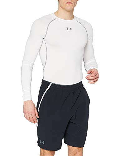 Under Armour Qualifier WG Perf Shorts, Comfortable gym shorts with lightweight 4-way stretch material, breathable sports shorts with anti-odour technology Men, Black (Black / White / Pitch Gray), L