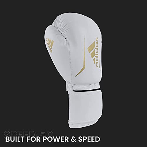 Adidas | Speed 50 Boxing Gloves for Men, Women & Kids | Intermediate Level PU Training Gloves | Perfect for Fitness Classes, Boxing Bag Workouts, and Sparring