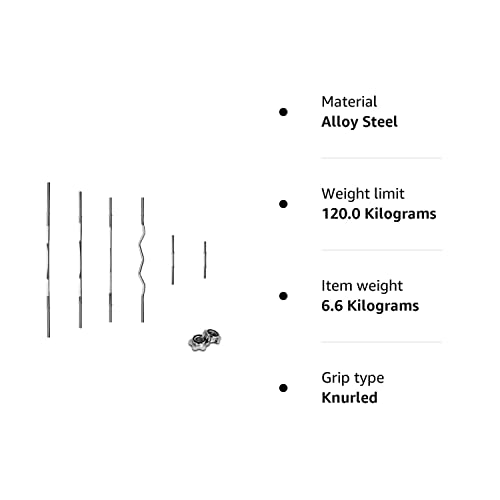 JLL® Chrome Spin-lock Weight Lifting Bars - Available in 18 inches, 4 ft, 4 ft Cur, 5 ft, 6ft (6 ft)