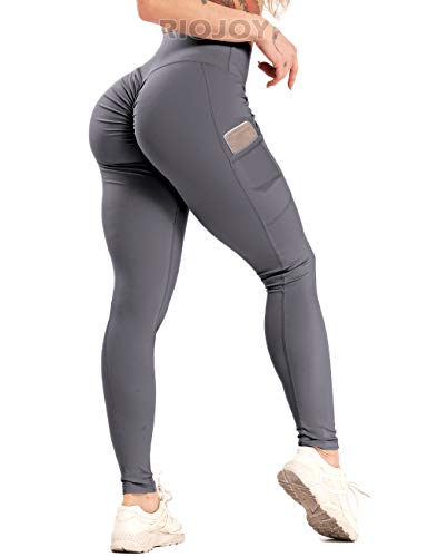 RIOJOY Scrunch Butt Lifting Yoga Pants with Pockets Women High Waisted Gym Leggings