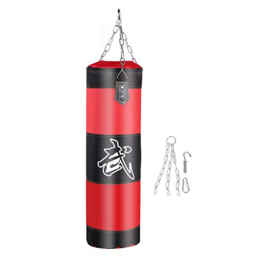 Dwawoo Punch Sandbag, Boxing Hook Kick Bag Boxing Training Equipment(100CM-Red)