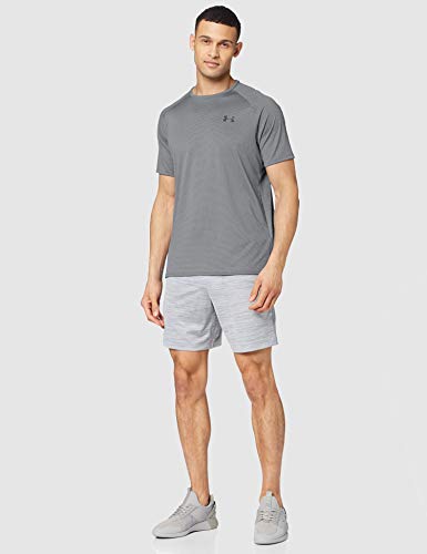 Under Armour UA Tech 2.0 SS Tee Novelty, Sports T-Shirt, Gym Clothes Men, Black (Pitch Gray/Black (012)), L