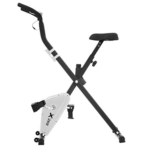 ESPRIT BIKE-X Fitness Belt Driven Foldable Exercise Bike Fitness Cardio Workout Weight Loss Machine (White)
