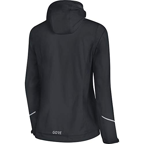 GORE Wear Women's Waterproof Hooded Running Jacket, R3 Women's GORE-TEX Active Hooded Jacket, Size: 36, Colour: Black, 100071