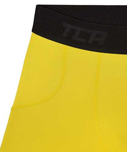 TCA Men's SuperThermal Compression Base Layer Thermal Under Shorts - Sonic Yellow/Black, L