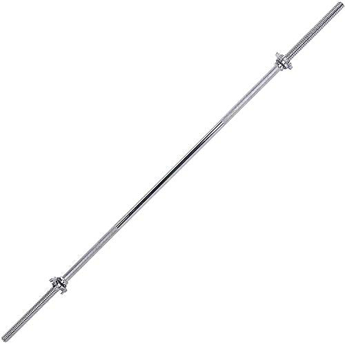 BodyRip 7FT Standard 1" Bar | 2pcs Collar, Barbell Chrome | Anti-Slip, Hand Grip, Solid Steel | Gym Equipment, Weight Lifting, Training, Fitness, Exercise, Strength, Workout - Gym Store | Gym Equipment | Home Gym Equipment | Gym Clothing