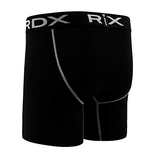 RDX MMA Thermal Compression Shorts Boxing Tights Training Base Layer Fitness Running Cycling Gym Exercise Workout S Black