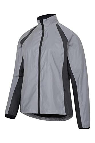 Mountain Warehouse Shine Womens Reflective Jacket - Waterproof Ladies Cycling & Running Jacket, Scooped Back, Underarm Zips - Ideal for Sports & Camping Silver 10