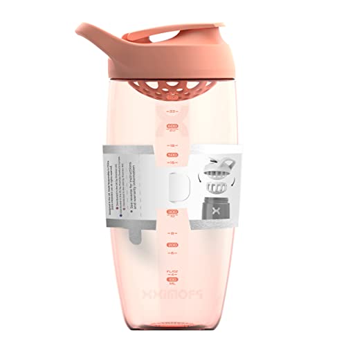 Promixx Pursuit Protein Shaker Bottle - Premium Shaker for Protein Shakes - Lifetime Durability, Leakproof, Odourless - 700ml / 24oz (Coral)