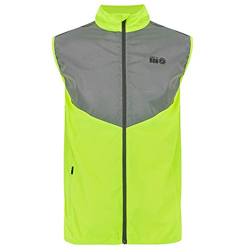 Time To Run Men's Lightweight High Vis Reflective Running/Cycling/Walking Bib Sports Vest Gilet With Pocket Medium 40