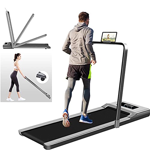 Under Desk Electric Treadmill 1-12KM/H,2 in 1 Folding Treadmill with Remote Control,ARUNDO Indoor Workout Walking Machine for Home Gym Office,Free Assembly