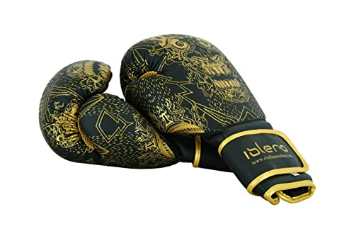 Islero Fitness Matte Black Boxing Gloves Men Punch Bag Women MMA Muay Thai Martial Arts Kick Boxing Sparring Training Fighting Gloves With Hand Wraps (Black, 12 OZ)