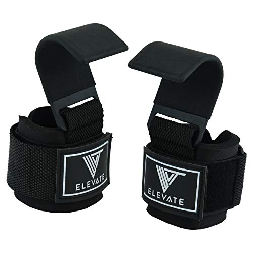 Gym Hook Straps With Heavy Duty Non Slip Rubber Grips & Extra Padded W