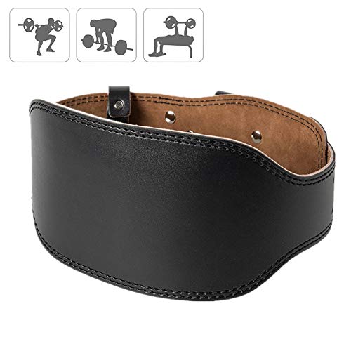 yinbaoer Leather Weight Lifting Belt Padded Fitness Belt Adjustable Sports Weightlifting Belts For Heavy Lifting Deadlift Bench Press Fitness black,M