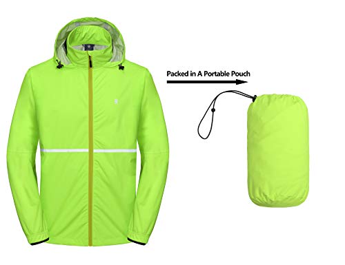 Little Donkey Andy Men's Lightweight Running Jackets Fluorescent Yellow XXL