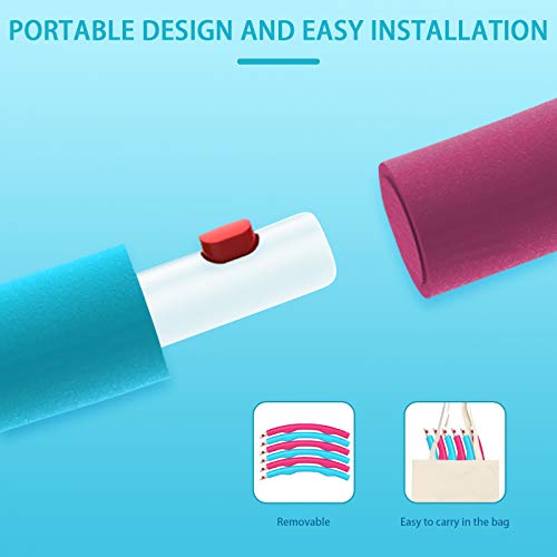 HOWIN Weighted Hula Hoop, Weighted Hula-Hoops for Adult,Hoola Hoop Adjustable width 48-88cm (26.8-34.6in),8 Sections,1 Kg (2.2lbs),Gift for Exercised Women Lose Weight and Fitness