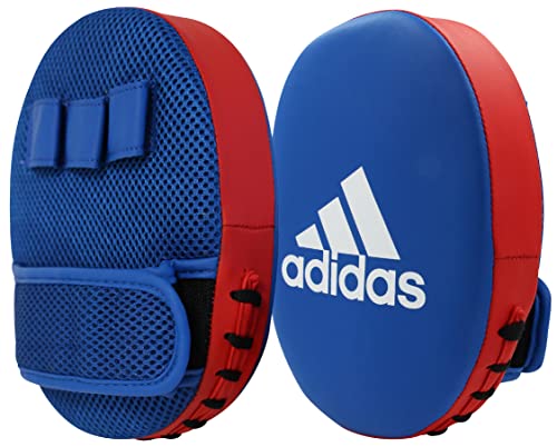 adidas Boxing Gloves and Focus Mitts Set Adult Men Women Kids Fitness Training Workout Gym Pads 10oz 6oz, Blue
