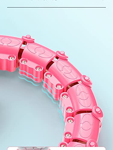 BIZS Weighted hula tires Magic Smart Hoops Fitness Sport Hoop Upgrade Intelligent Sport Hoop Adjustable Exercise Gym Hoop Fitness Equipment Home Training (Color : Pink, Size : 24 sections)