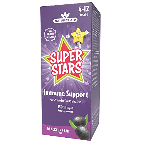 Natures Aid Super Stars Immune Support for Children, Natural Blackcurrant Flavour, 150ml