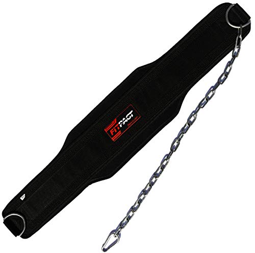 FITPACT Dipping Belt with Chain Adjustable Heavy Duty Dip Weight Lifting Bodybuilding Gym Dips Triceps Chin Pull Up Powerlifting Strength Training Deadlift Dumbbell Squats Push Ups