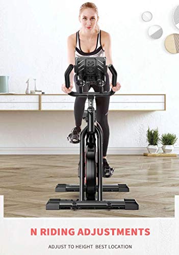 FXB FITNESS EXTREME BRITAIN Exercise Bike Gym Home Workout Fitness Bicycle Spinning Bike Effective Training Indoor Cycling Cardio Workout Adjustable Resistance Upright Machine (black)