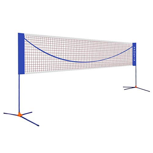 Tennis net Ball network Folding Tennis Stand Simple Folding Badminton Net Portable Standard Outdoor Game Net Column Home Ball Rack Best Gift (Color : Blue, Size : Net width=610cm)