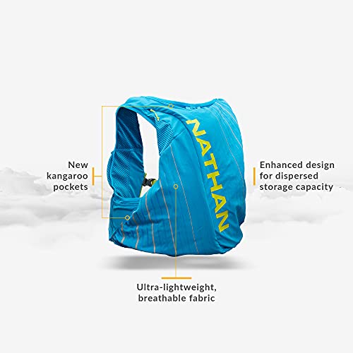Nathan Pinnacle 12L Hydration Pack Running Vest with 1.6L Water Bladder Included. Hydration Backpack for Women/Men/Unisex. for Runs, Hiking, Cycling and More (Men's (Unisex) - Blue/Lime, S)