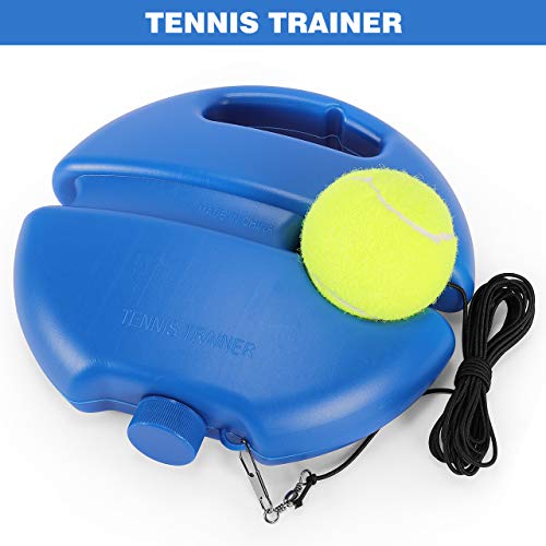 Fostoy Tennis Trainer Rebound Balls with Rope Practice Tool Training Sports Exercise Base for Women Men Childen Player Beginner Blue