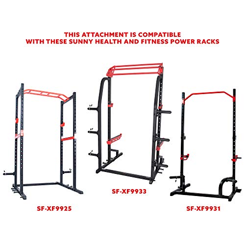 Sunny Health & Fitness Unisex's U-Ring Attachment for Power Racks and Cages – SF-XFA005, Black, One Size