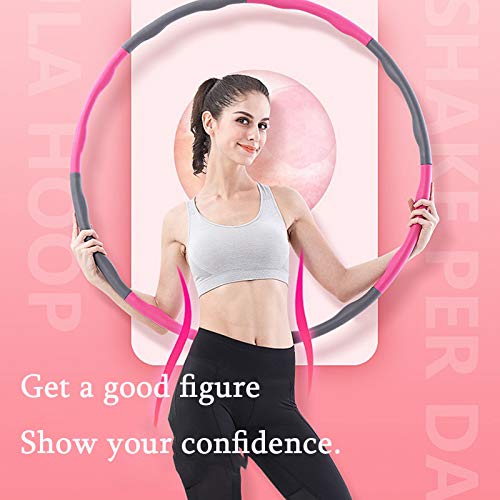 Fitness Hoop for Adult Folding Fitness Weight Loss Tyres with Foam Weights Weighted Fitness Hoop for Fitness Massage 8 Knots 1000g