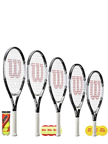 Wilson Federer Junior Tennis Racket + 3 Tennis Balls (Various Ball Options) 19