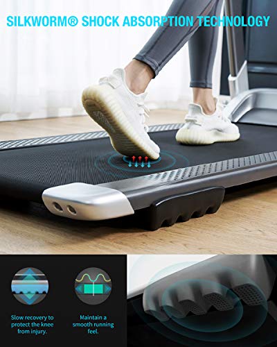 Q2S Folding Portable Treadmill Manual Compact Walking Running Machine for Home Gym Workout Electric Desk Treadmills with LED Display Device Holder Treadmills for Small Spaces