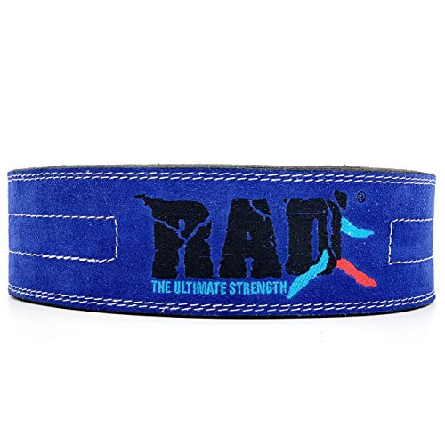 2FIT Cow Hide Leather Gym Weight Lifting Lever Buckle Power Belt Fitness Exercise Bodybuilding Powerlifting (blue, large)