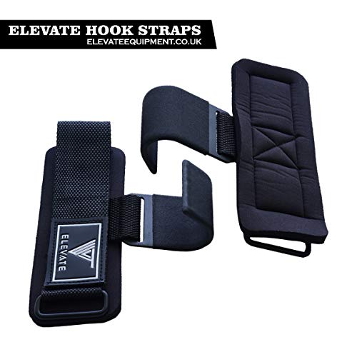 Gym Hook Straps With Heavy Duty Non Slip Rubber Grips & Extra Padded Weightlifting Wrist Wraps For Bodybuilding Powerlifting Deadlifts Pullups To Lift More Weight On Grip Strength Back Exercises
