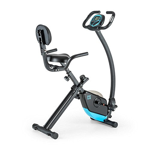 Capital Sports Trajector X-Bike Exercise Bike 3 kg Oscillating Weight Computer (LCD Screen, Pulse Measurement, 8 level Resistance) Blue